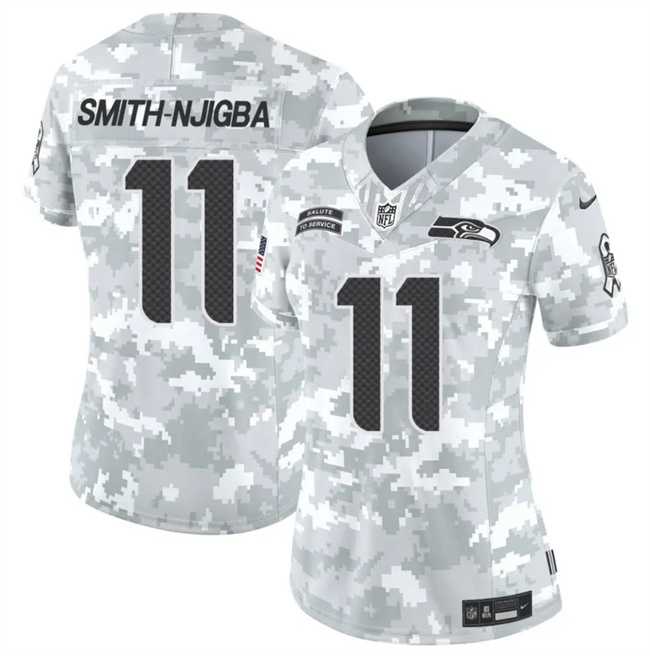 Women%27s Seattle Seahawks #11 Jaxon Smith-Njigba 2024 F.U.S.E Arctic Camo Salute To Service Limited Stitched Jersey Dzhi->seattle seahawks->NFL Jersey